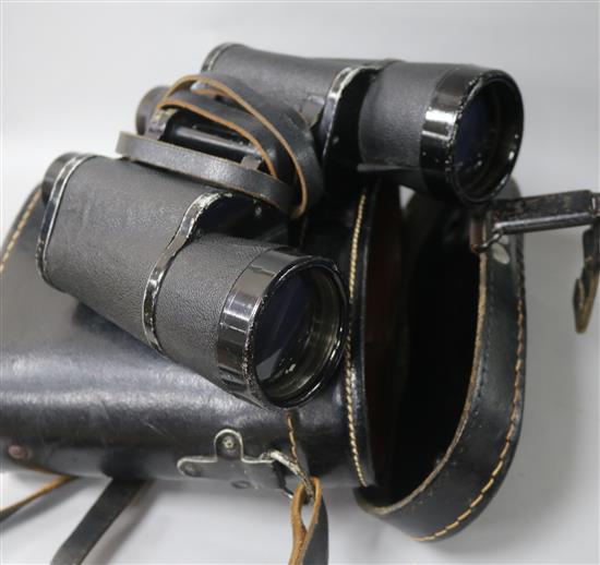 A pair of WWII German Kriegsmarine binoculars with case, dated 1940
